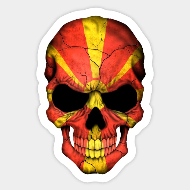 Macedonian Flag Skull Sticker by jeffbartels